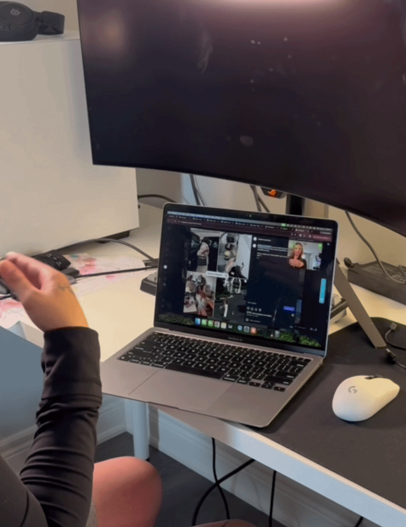 Moving through a Shorts feed with a hand swipe